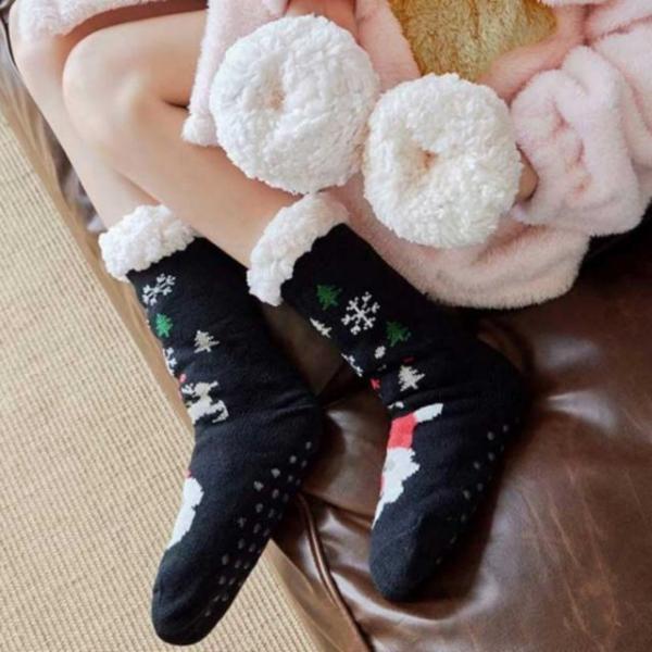 겨울 보온 크리스마스 극세사 기모 수면 양말 수족 냉