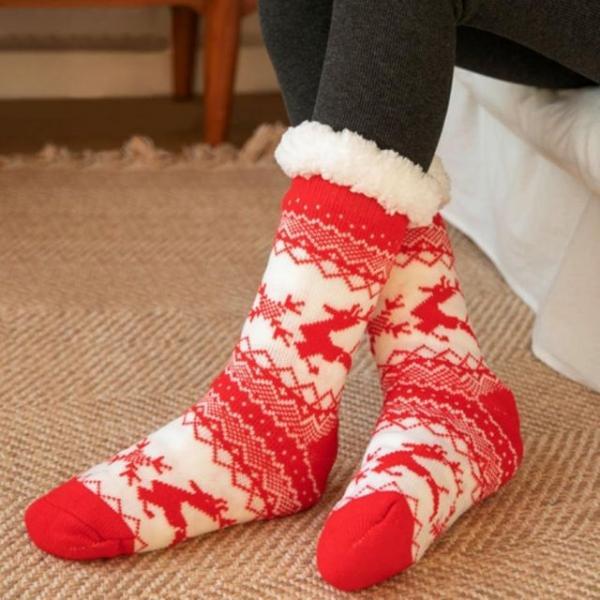 겨울 웜 두꺼운 퍼 양말 크리스마스 수면 양말 남여
