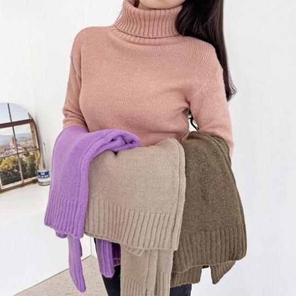 여성 5컬러 터틀넥 가을 겨울 이너 목폴라니트 스웨터