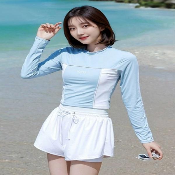 여성 여름 캡내장 군살커버 속바지 투인원 수영복세트