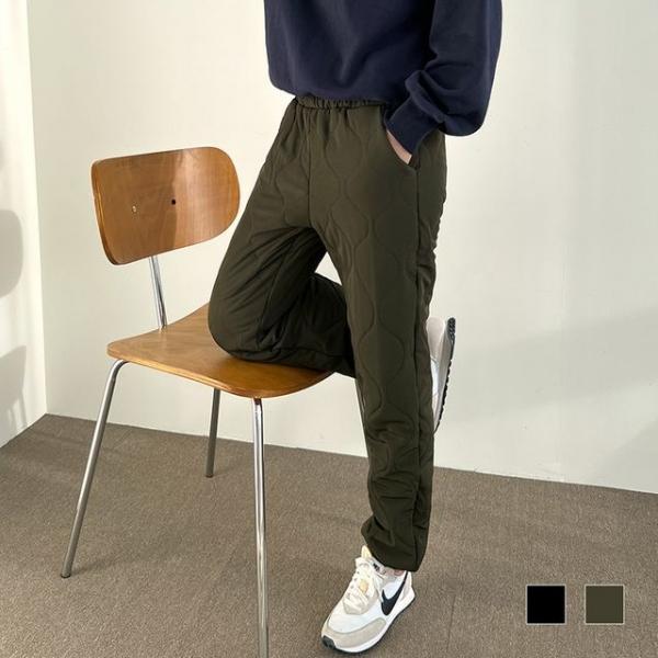 코타 여자 퀼팅 조거 패딩바지