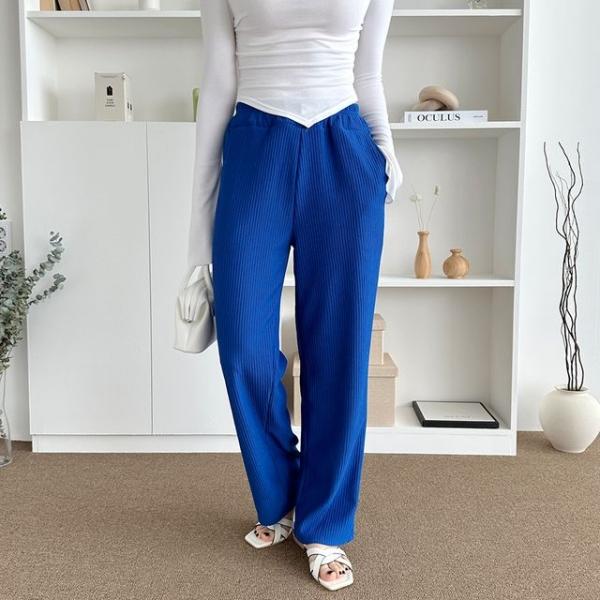 오르티 여자 골지 와이드 팬츠