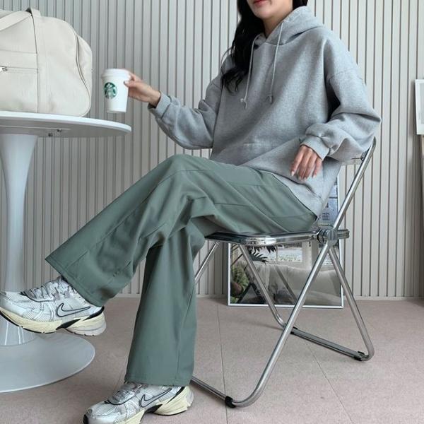 오드 여자 기모 크런치 와이드 팬츠