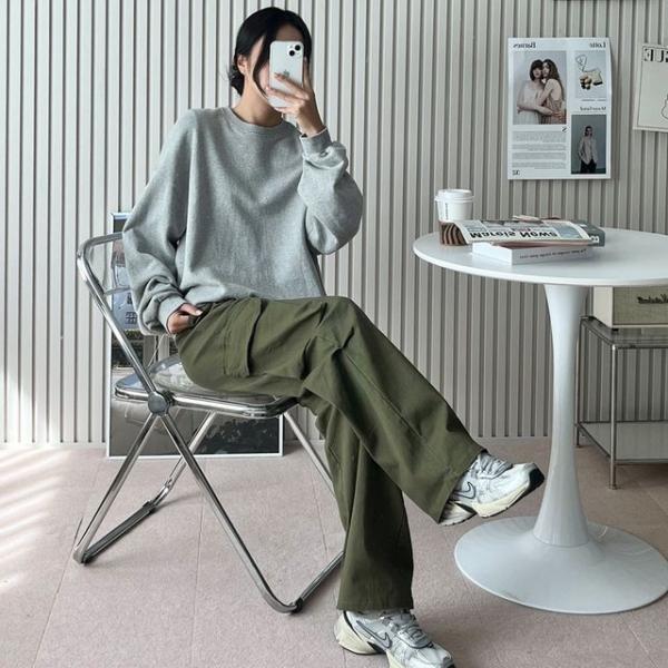 컴피진 여자 윙클 카고 와이드팬츠