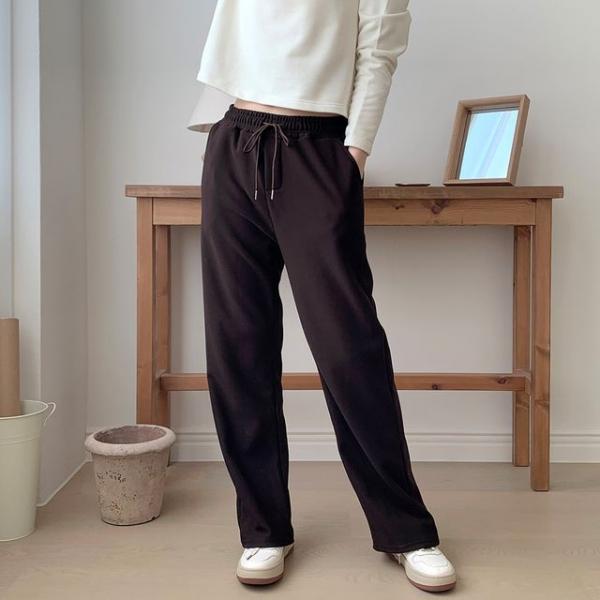 디고크 여자 스웨이드 와이드 팬츠