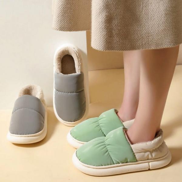 포근하고 내구성이 좋은 파스텔 패딩 홈슈즈 생활방수 털안감 털실내화 털신 털슬리퍼 사무실 병원 학교 가