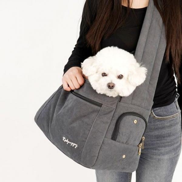 강아지 프림 슬링백 (그레이) 고양이 산책용 가방