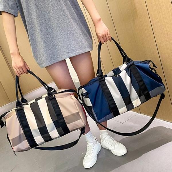 2색 체크보스턴백 골프백 수영가방 운동가방 여행가방