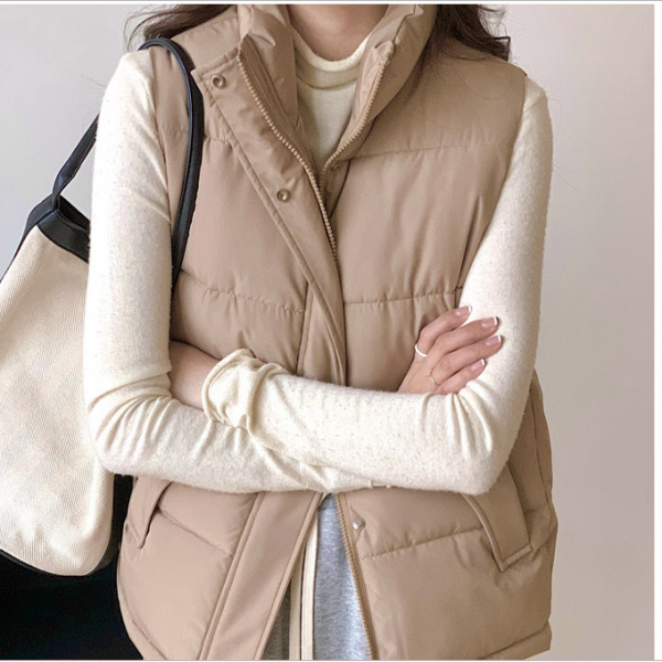 여성패딩조끼 하이넥 패딩조끼 경량 패딩 사무실 출퇴근 현장근무복 아웃도어