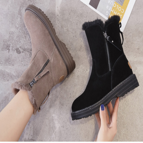 여성털부츠 2컬러 스웨이드 지퍼 부츠 패션방한화부츠 사무실 현장근무 아웃도어