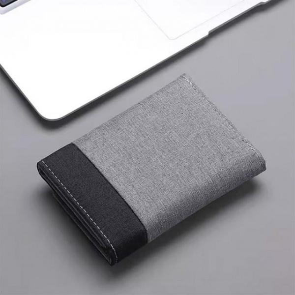심플한 남성 반지갑 빈티지 지갑 캐쥬얼 캔버스 지갑