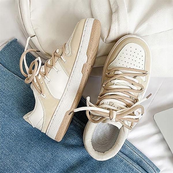 2컬러 여성 배색끈 투톤 운동화 신발