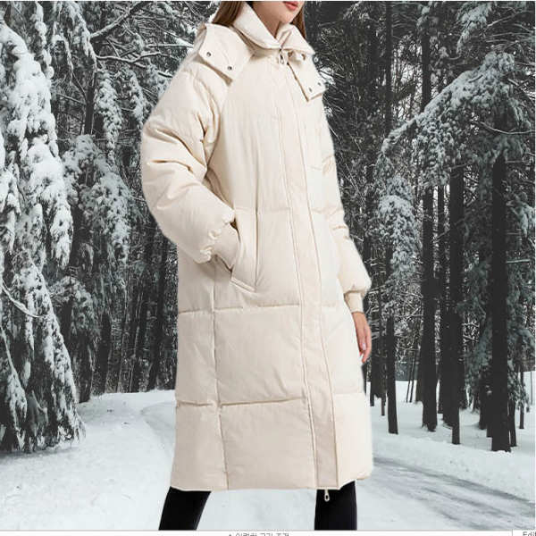 여성롱패딩 후드패딩 하이넥 후드롱패딩 출퇴근 아웃도어 현장근무복 방한롱패딩