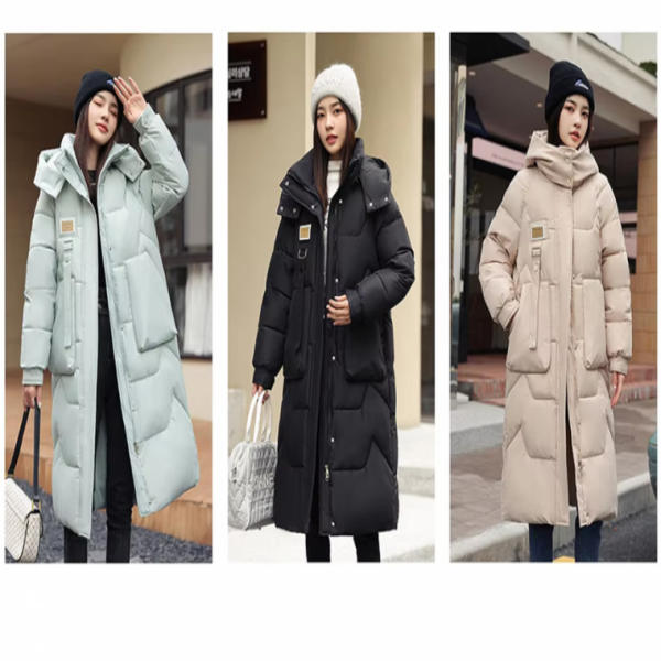 여성롱패딩 빅포켓 후드 롱패딩 아웃도어 사무실 출퇴근 현장근무복 후드롱패딩