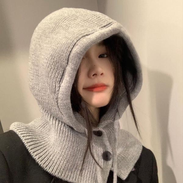 니트 바라클라바 170g 후드 넥워머 페이크 모자 워머 레이어드 겨울 방한 비니 모자