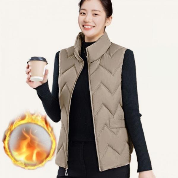 패딩 다운 베스트 여자 여성 퀼팅 경량 수면 작업 조끼