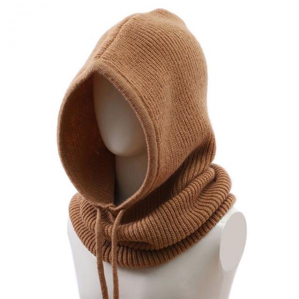 후드니트바라클라바 넥워머 레이어드 페이크 모자