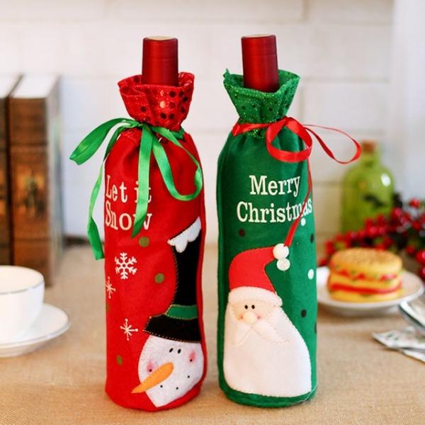 크리스마스 와인 병 선물 포장 데코 커버 DD-11479