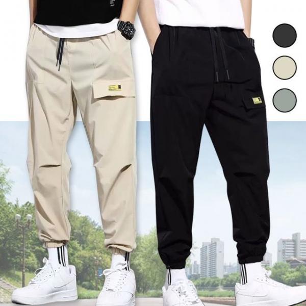 조거 팬츠 남성 봄 여름 운동 작업 여행 포켓 밴딩