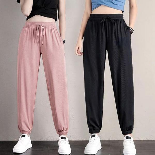 통기성 부드러운 홈웨어 바지 여성 여름 츄리닝 바지