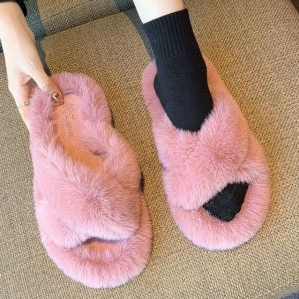 여성 털 슬리퍼 털 신발 여자 겨울 슬리퍼 꼬임 7색