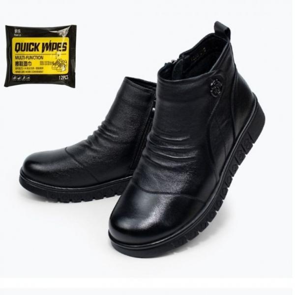 캐주얼 남자 방한 부츠 털신발 남성 소가죽 숏부츠 신발 세정티슈 세트
