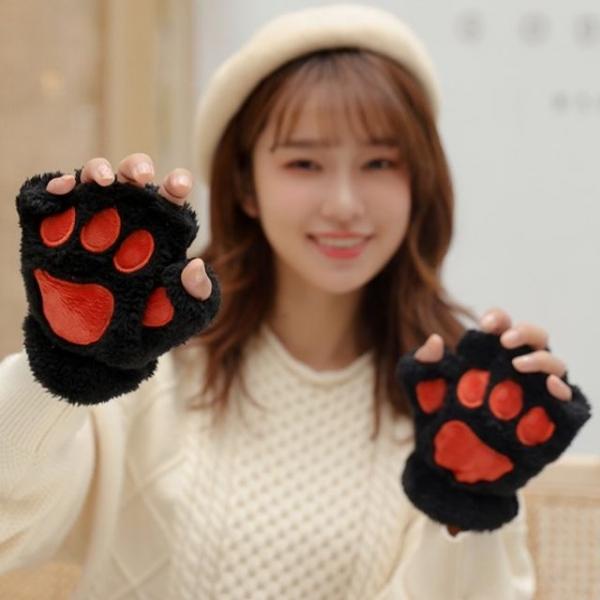 고양이발장갑 핸드워머 겨울 여성 털장갑 키보드 장갑