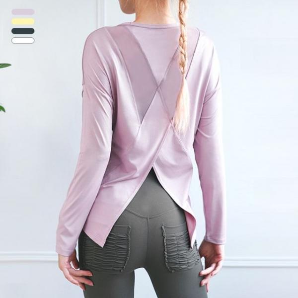 키밍 여성 롱 슬리브 운동복 긴팔 티셔츠 요가복 헬스