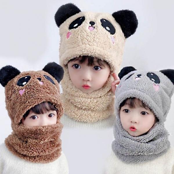 귀여운 아이들 겨울 방한 모자 부드러운 모플러 모자