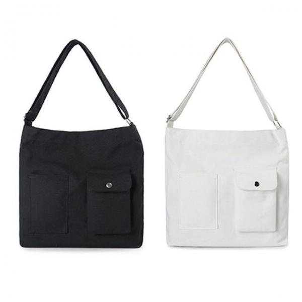 TRD84 무지 에코백 캐주얼 보조가방 캔버스 크로스백