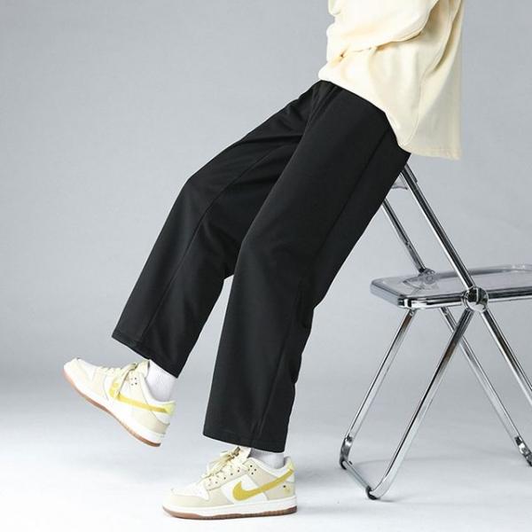 남자 세미 와이드 팬츠 일자 통 트레이닝 밴딩 바지
