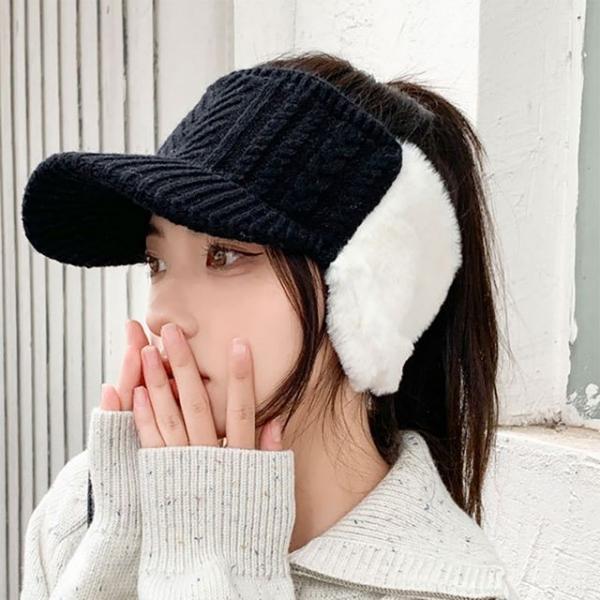 뽀송 퍼 귀도리 썬캡 겨울 방한 여자 골프 귀마개 스