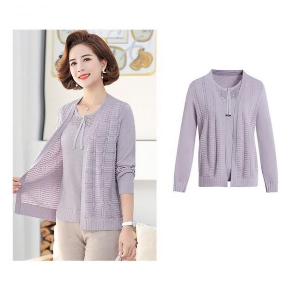 키밍 중년여성 티셔츠 가디건 2종세트 니트 코트