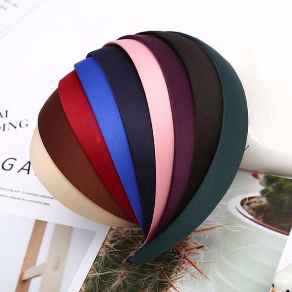 새틴 컬러풀 헤어밴드 넓은 머리띠 기본 여자 데일리