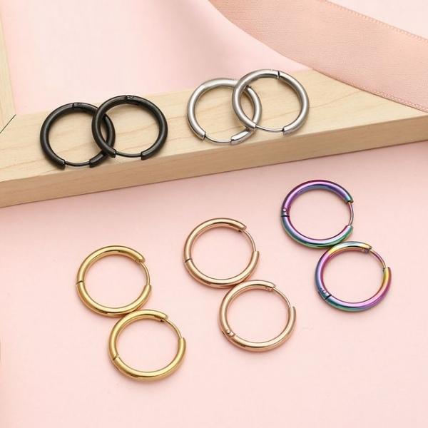 써지컬스틸 기본 링귀걸이 한쪽 남자 여자 귀걸이