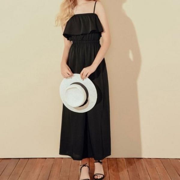 여자 끈 나시 롱 원피스 뷔스티에 민소매 2컬러