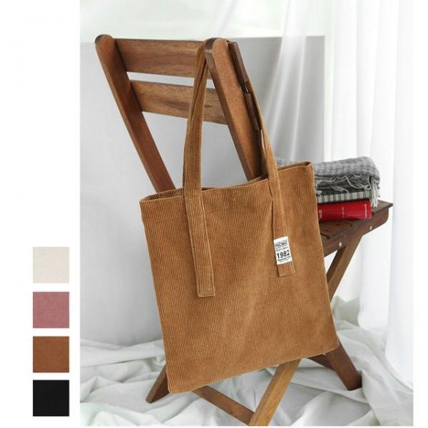 76_57 남녀 코듀로이 에코백 캐주얼 손가방 보조가방