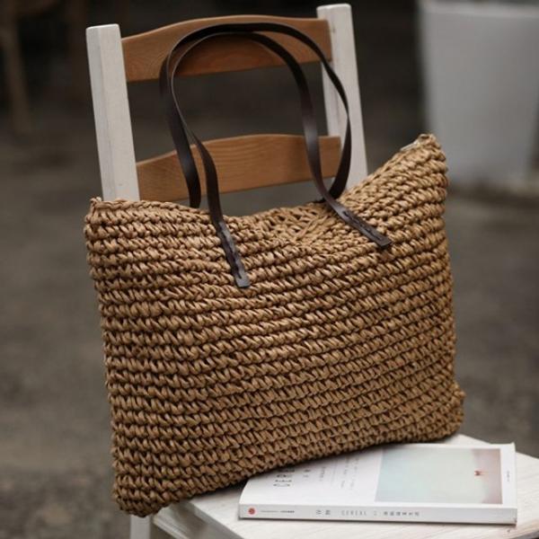 2컬러 라탄가방 밀짚 숄더백