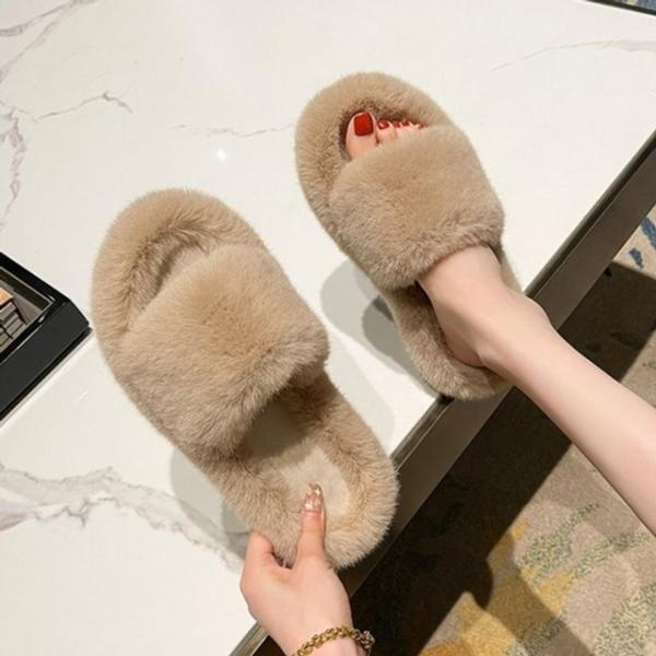 털신발 빅사이즈가능 밍크털 방한화 A715 털슬리퍼