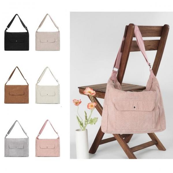 119_58 코듀로이 숄더백 여성 학생 크로스백 보조가방