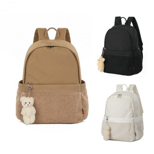DF41 귀여운 양털 백팩 여성 캐주얼 학생 데일리 겨울