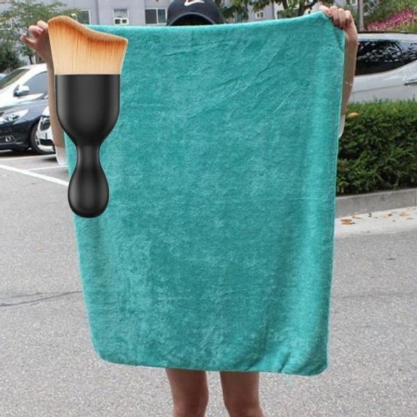 자동차 드라잉 타월 초대형 극세사 세차 수건 걸레 다용도 먼지 브러쉬 세트