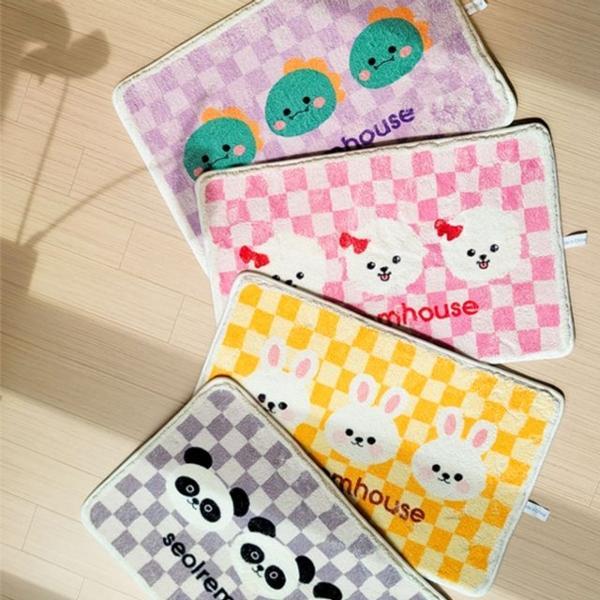 설렘 체커보드 발매트 극세사 현관 화장실 주방 발판