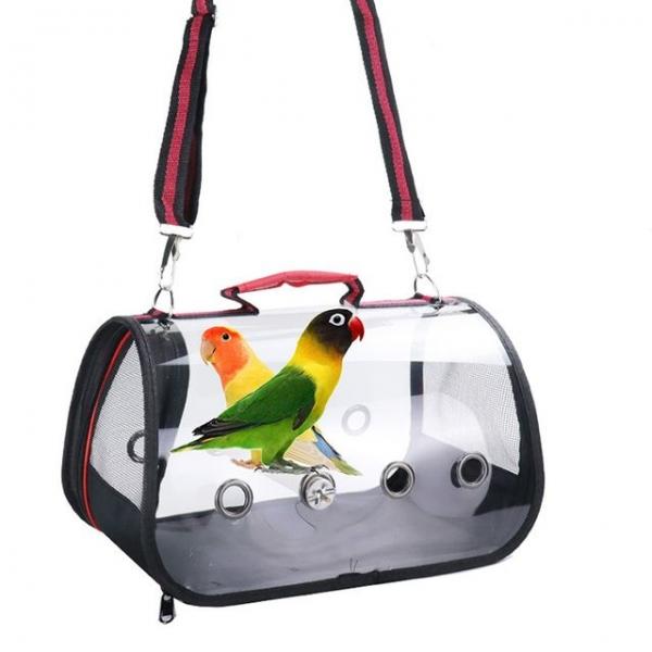앵무새 투명 이동장 휴대용 이동가방 새장 외출 중형
