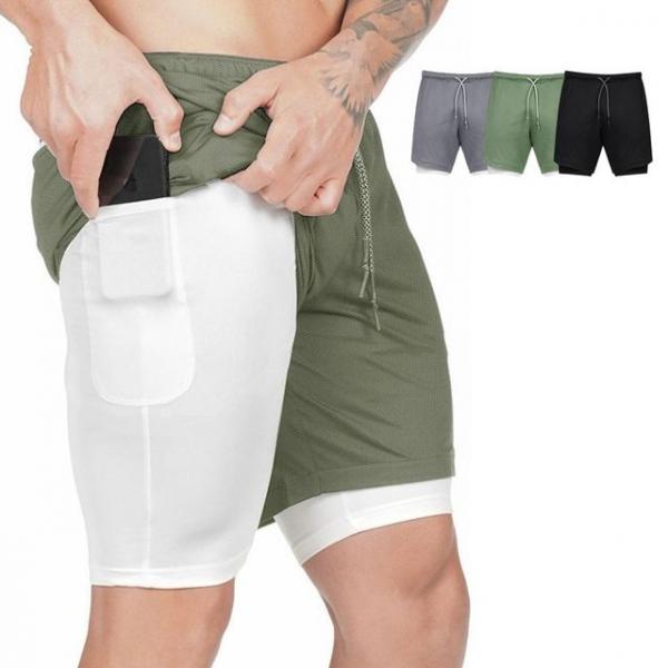 남성 투인원 레깅스 반바지 헬스 트레이닝 짐웨어