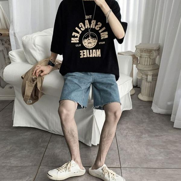 심플 코디 꾸안꾸 남자 여름 오버핏 반팔티셔츠