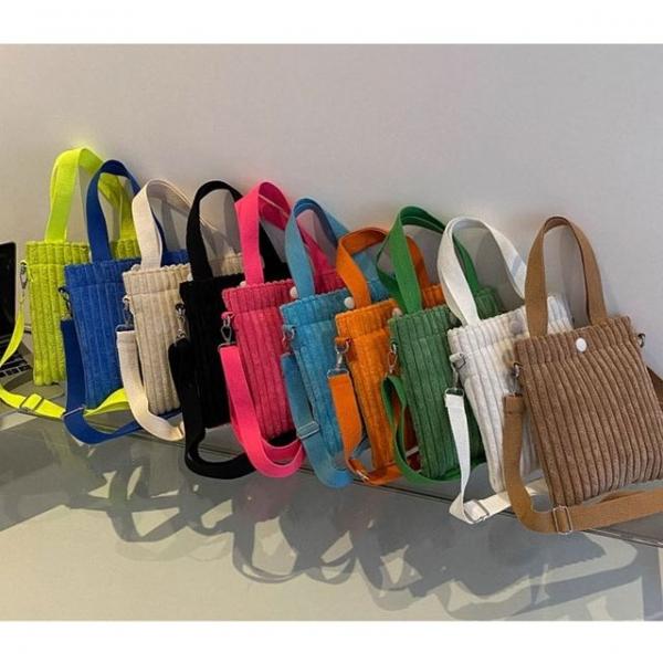 코듀로이 미니 크로스백 여자 캐주얼 데일리 가방