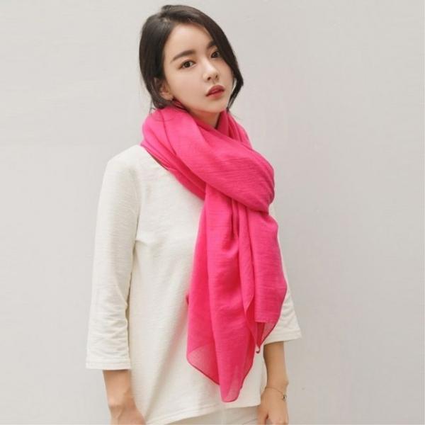 잔솔 가을 무지 롱스카프 간절기 단색 여자 50대여성