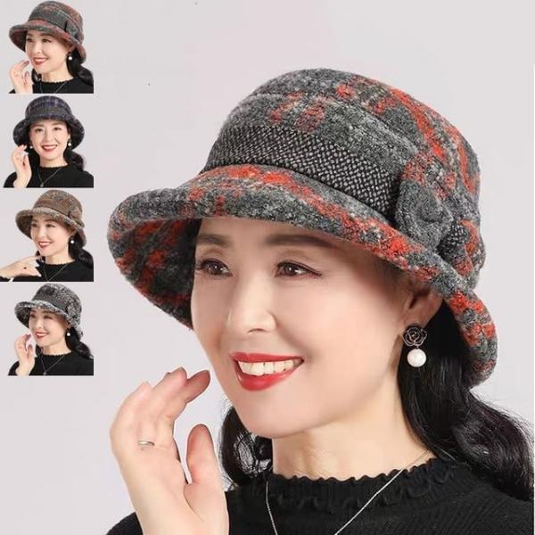중년여성 겨울 모자 할머니 버킷햇 따뜻한 벙거지