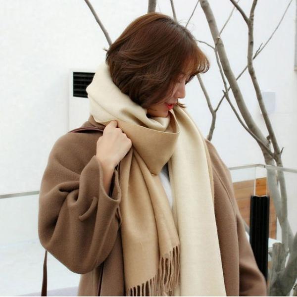 양면 보온 숄 머플러 모조 캐시미어 다용도 목도리